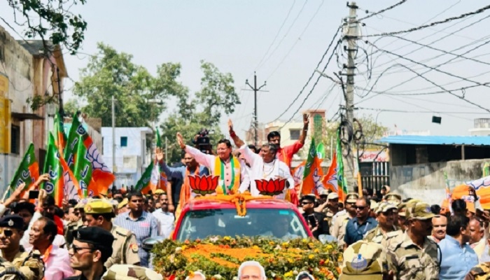 CM Dhami's road show in Badaun